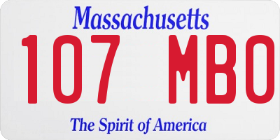 MA license plate 107MB0