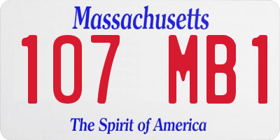 MA license plate 107MB1