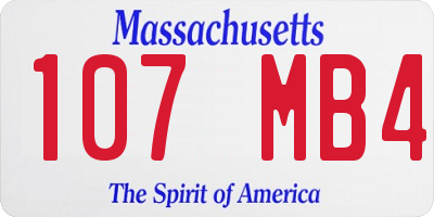 MA license plate 107MB4