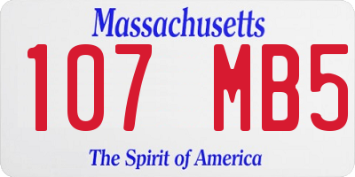 MA license plate 107MB5