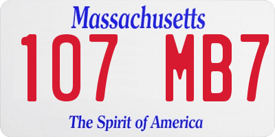 MA license plate 107MB7