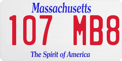 MA license plate 107MB8