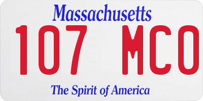 MA license plate 107MC0