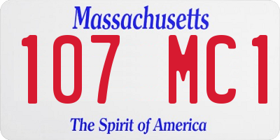 MA license plate 107MC1