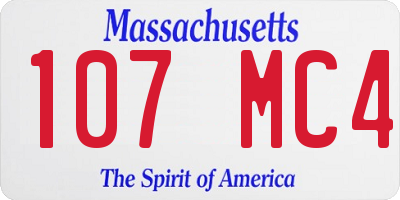 MA license plate 107MC4