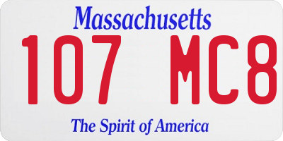 MA license plate 107MC8