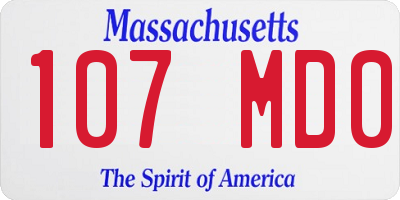 MA license plate 107MD0