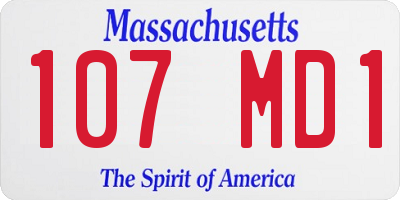 MA license plate 107MD1