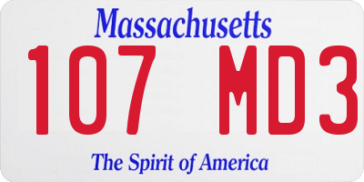 MA license plate 107MD3