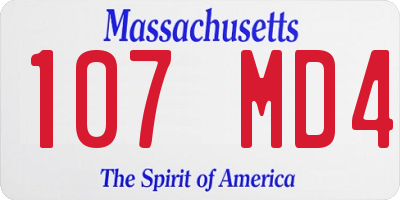MA license plate 107MD4