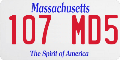 MA license plate 107MD5