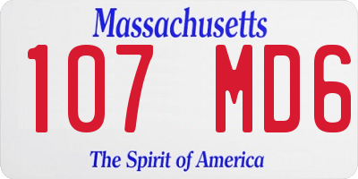 MA license plate 107MD6