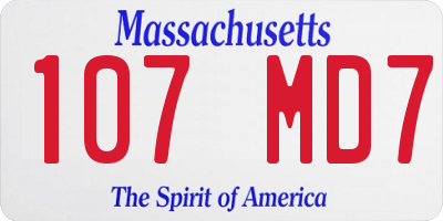 MA license plate 107MD7