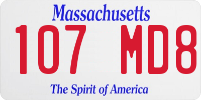 MA license plate 107MD8