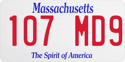 MA license plate 107MD9