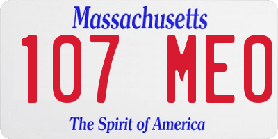 MA license plate 107ME0