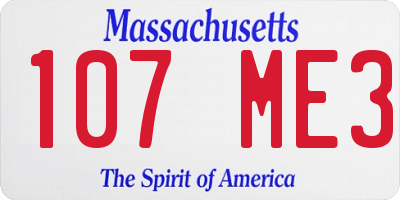 MA license plate 107ME3