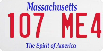 MA license plate 107ME4