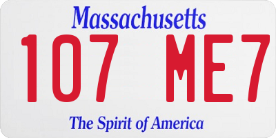MA license plate 107ME7
