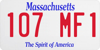 MA license plate 107MF1