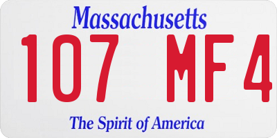 MA license plate 107MF4