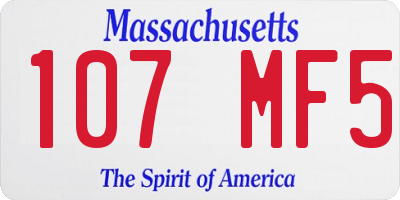 MA license plate 107MF5