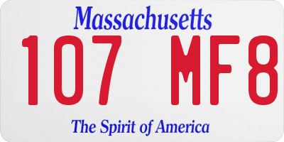 MA license plate 107MF8