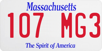 MA license plate 107MG3