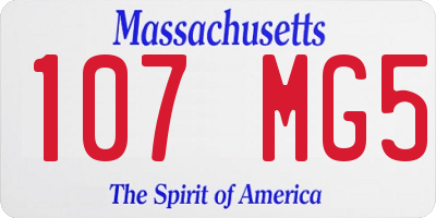 MA license plate 107MG5