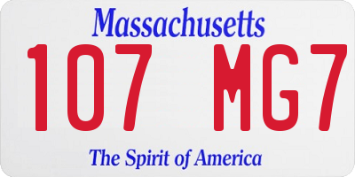 MA license plate 107MG7