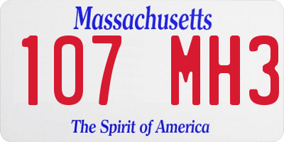 MA license plate 107MH3