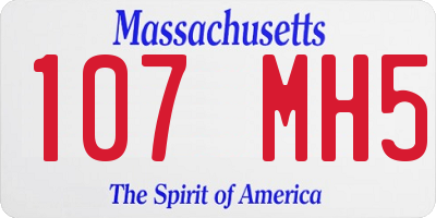 MA license plate 107MH5