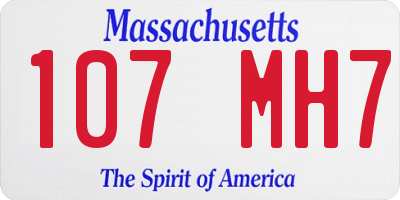 MA license plate 107MH7