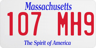 MA license plate 107MH9