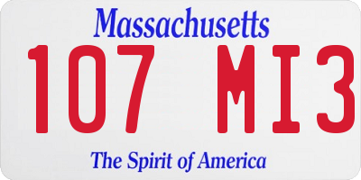 MA license plate 107MI3