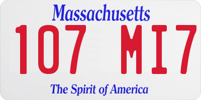 MA license plate 107MI7