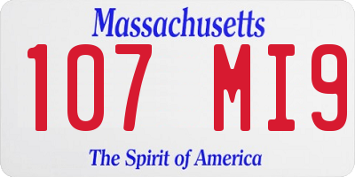 MA license plate 107MI9