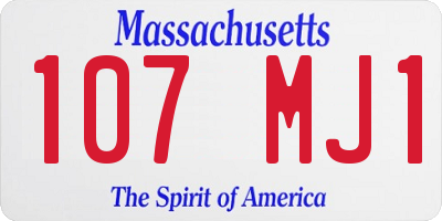 MA license plate 107MJ1