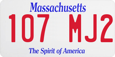 MA license plate 107MJ2