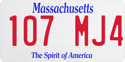 MA license plate 107MJ4