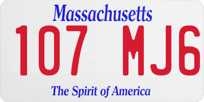 MA license plate 107MJ6