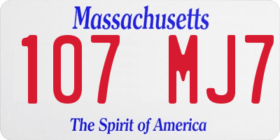MA license plate 107MJ7