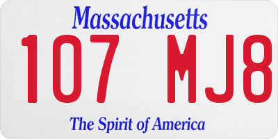 MA license plate 107MJ8