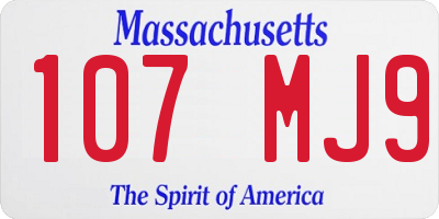MA license plate 107MJ9