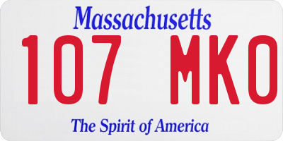 MA license plate 107MK0