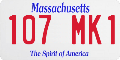 MA license plate 107MK1