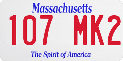 MA license plate 107MK2