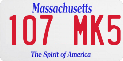 MA license plate 107MK5