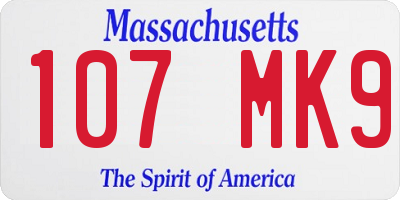 MA license plate 107MK9
