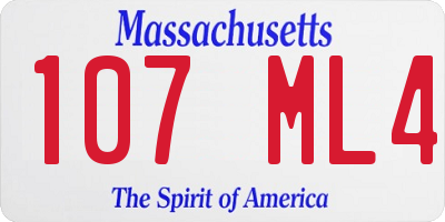 MA license plate 107ML4